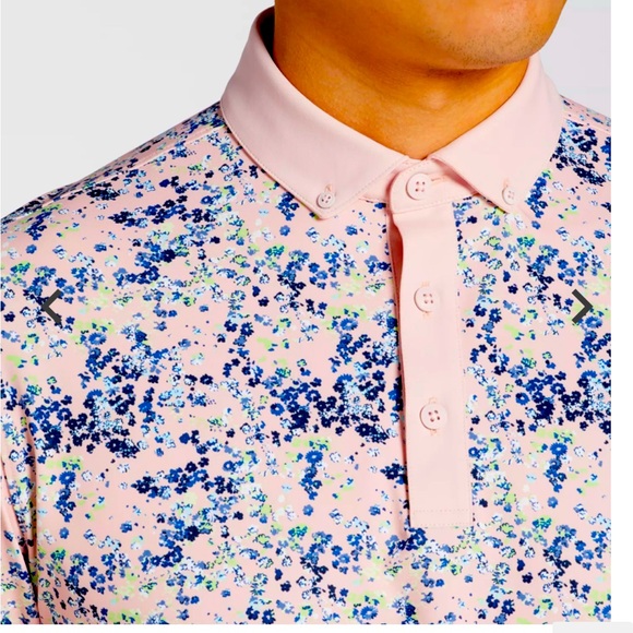 NWT Walter Hagen Garden Party Pink Print Polo Size Medium UPF XL - Picture 3 of 7